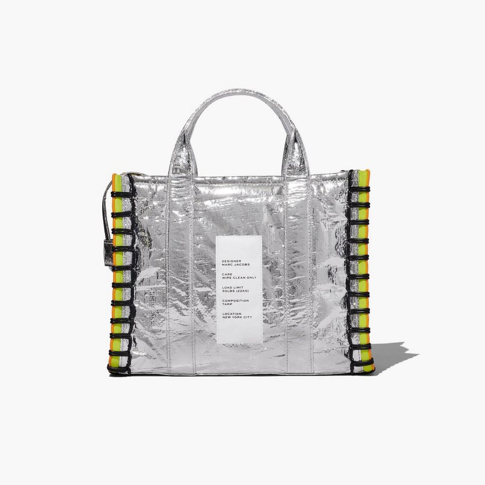 Marc Jacobs Tarp Medium Tote Women's Tote Bag Silver  Australia |  DUB-829657