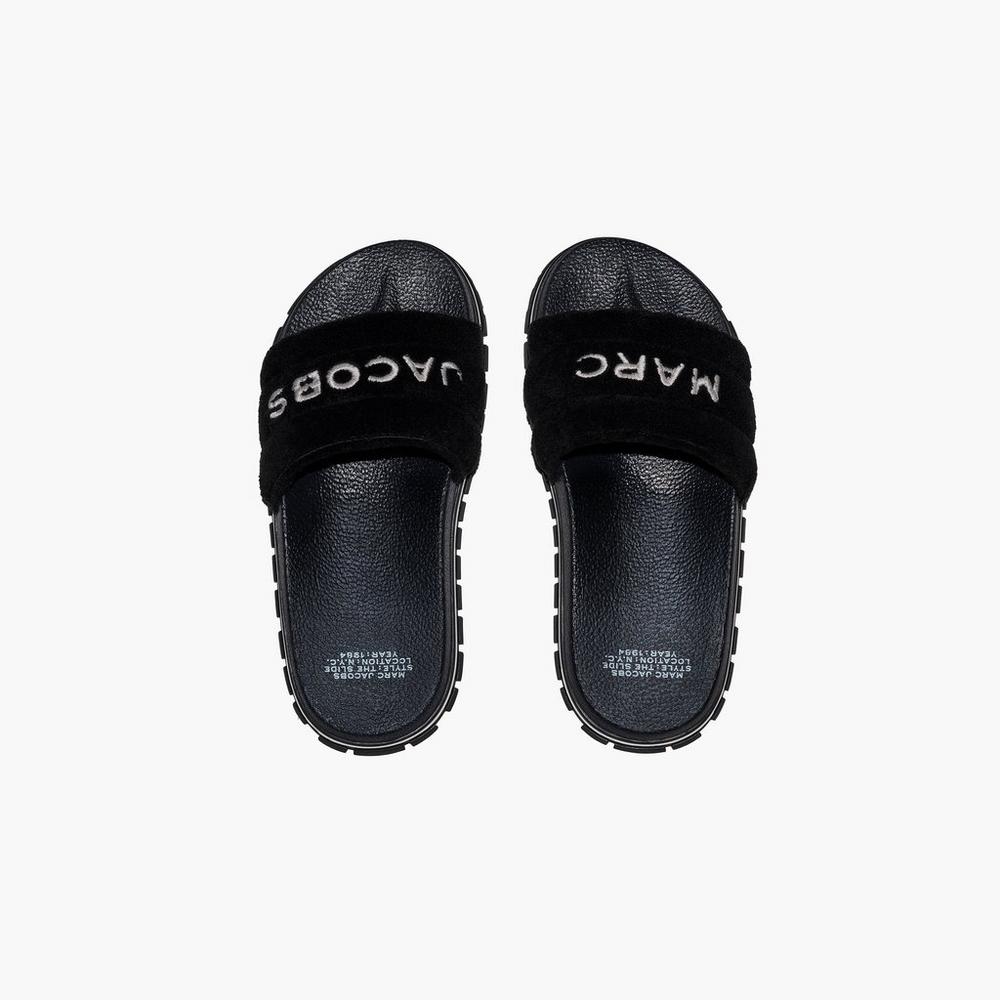 Marc Jacobs Terry Women's Slide Black  Australia |  SXG-086354