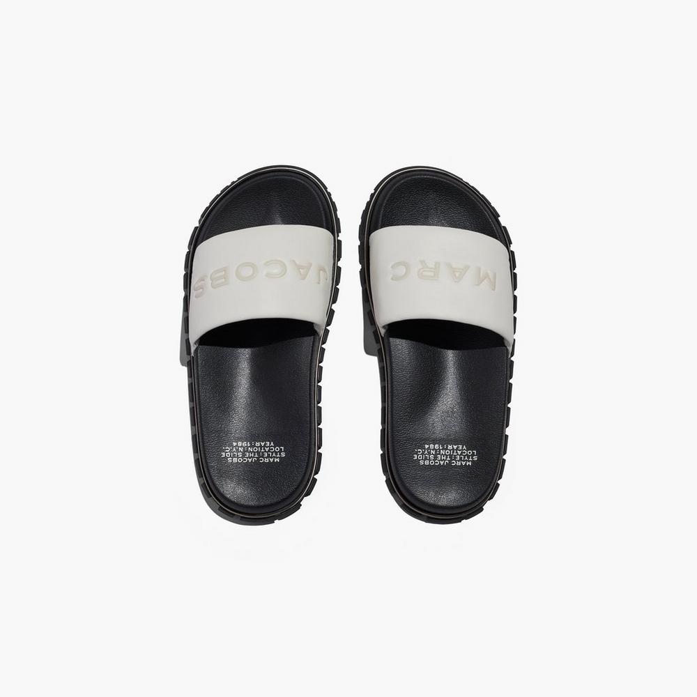 Marc Jacobs The Women's Slide Cotton White  Australia |  IJX-983560