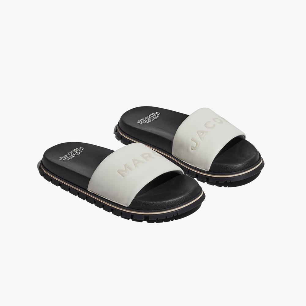 Marc Jacobs The Women\'s Slide Cotton White  Australia |  IJX-983560