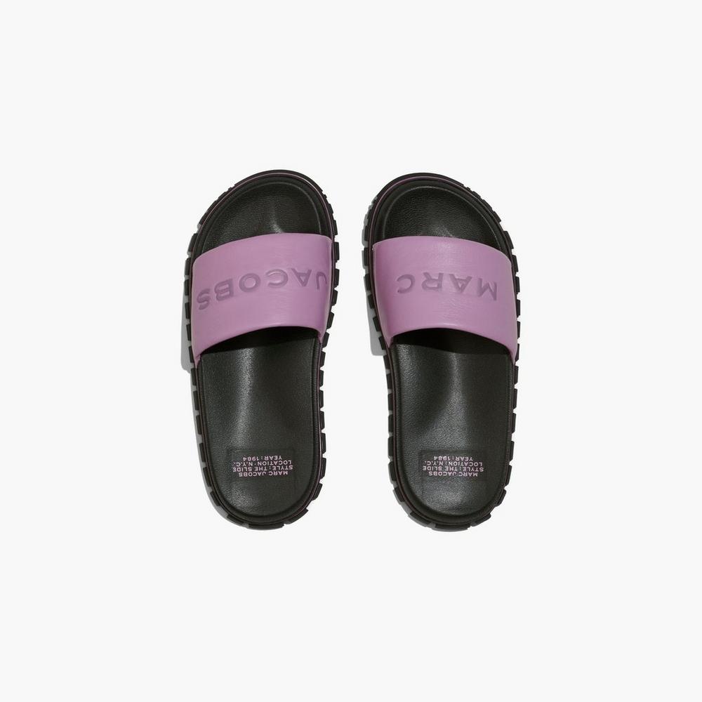 Marc Jacobs The Women's Slide Purple / Black  Australia |  HNY-192805