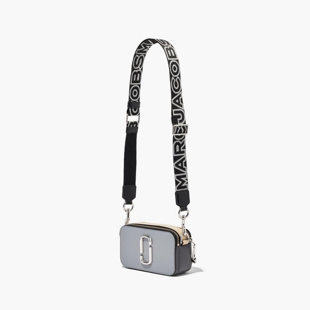 Marc Jacobs Thin Outline Logo Webbing Women's Strap Black / Silver  Australia |  EBW-395701