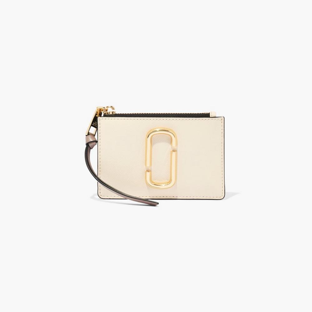 Marc Jacobs Top Zip Multi Wallet Women\'s Snapshot New Cloud White Multicolor  Australia |  DOM-583716