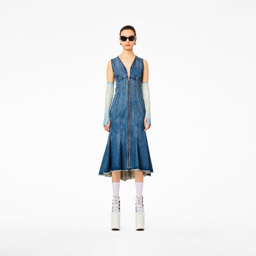 Marc Jacobs Wave Denim Women's Dress Swell Denim Blue  Australia |  YXI-690872