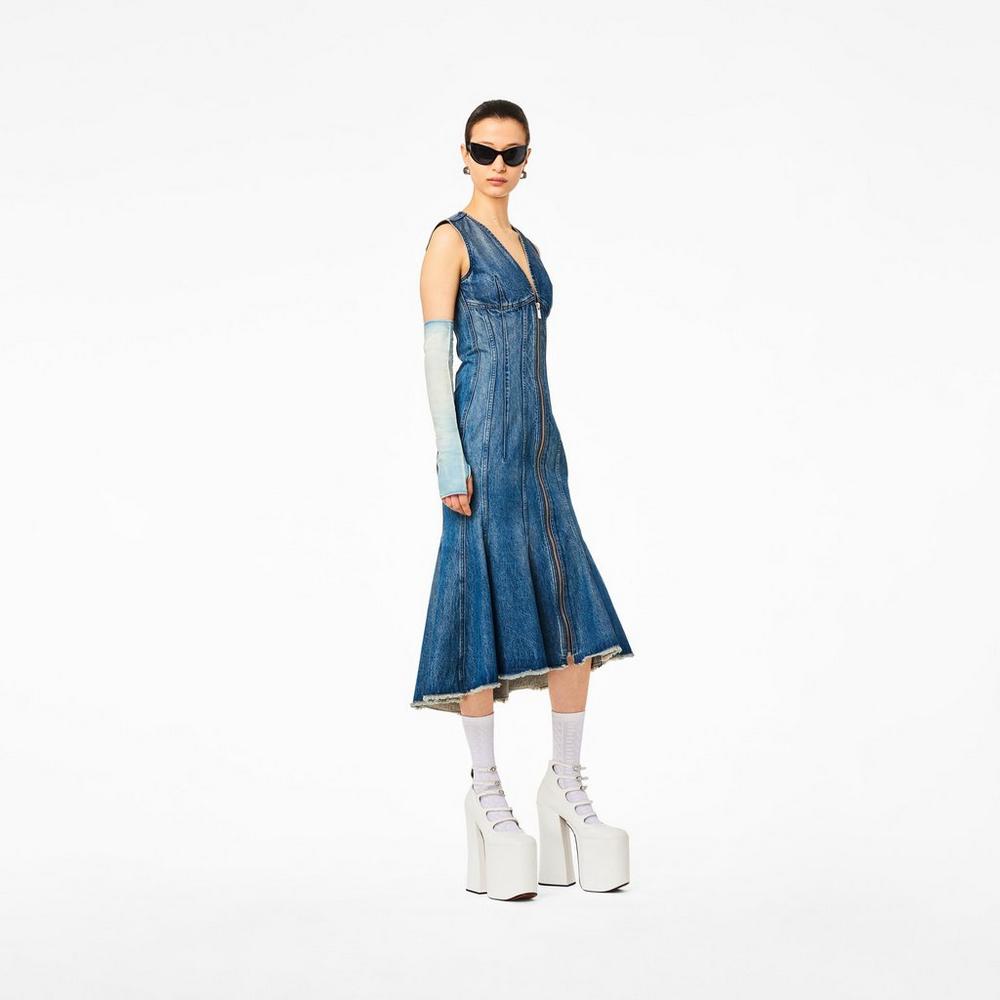 Marc Jacobs Wave Denim Women's Dress Swell Denim Blue  Australia |  YXI-690872