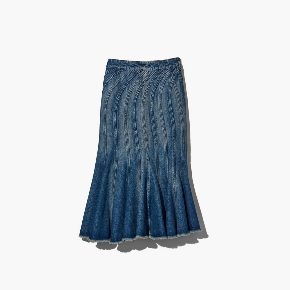 Marc Jacobs Wave Denim Women\'s Skirt Swell Denim Blue  Australia |  VIB-761942