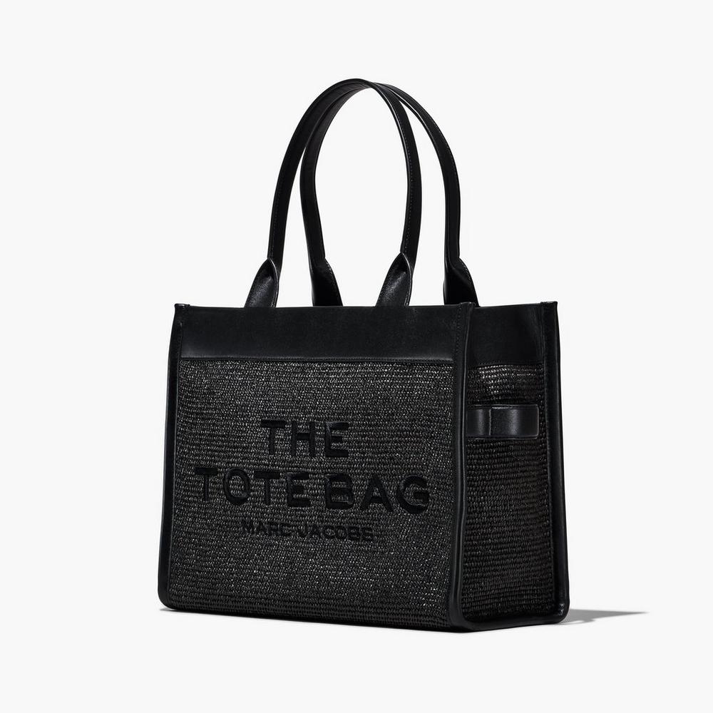 Marc Jacobs Woven DTM Large Women's Tote Bag Black  Australia |  WHE-387659