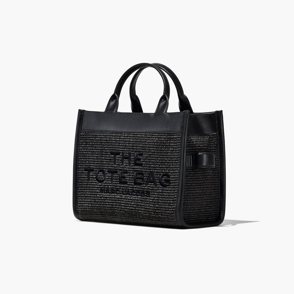 Marc Jacobs Woven DTM Medium Women's Tote Bag Black  Australia |  QBU-571032