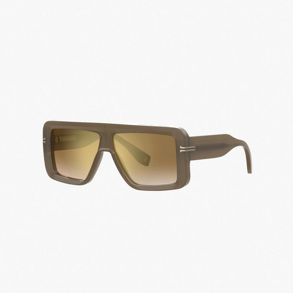 Marc Jacobs Icon Rectangular Women's Sunglasses Olive Australia | OTF-764089