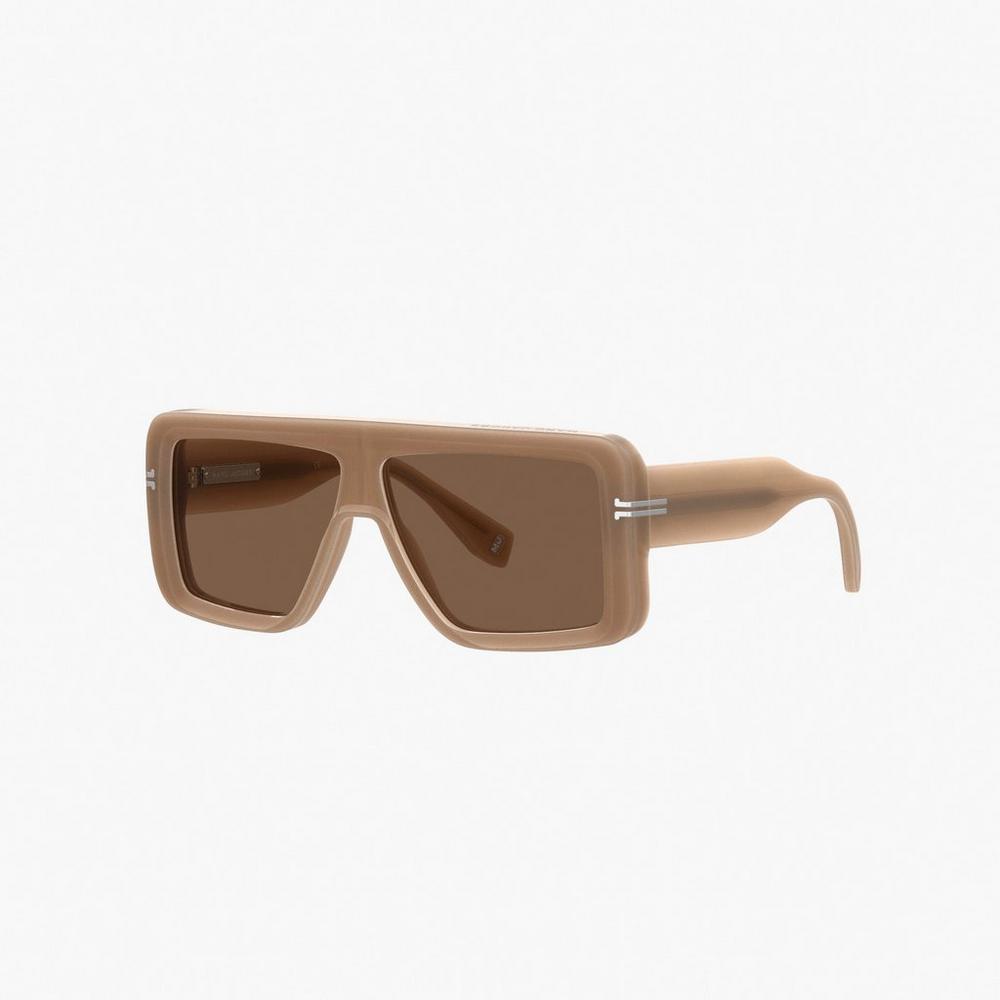 Marc Jacobs Icon Rectangular Women's Sunglasses Nude Brown Australia | RIH-608754