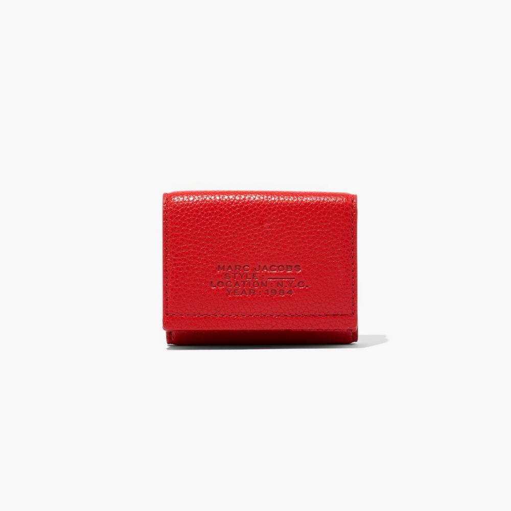 Marc Jacobs Leather Medium Trifold Women's Large Wallets True Red Australia | BUE-974603