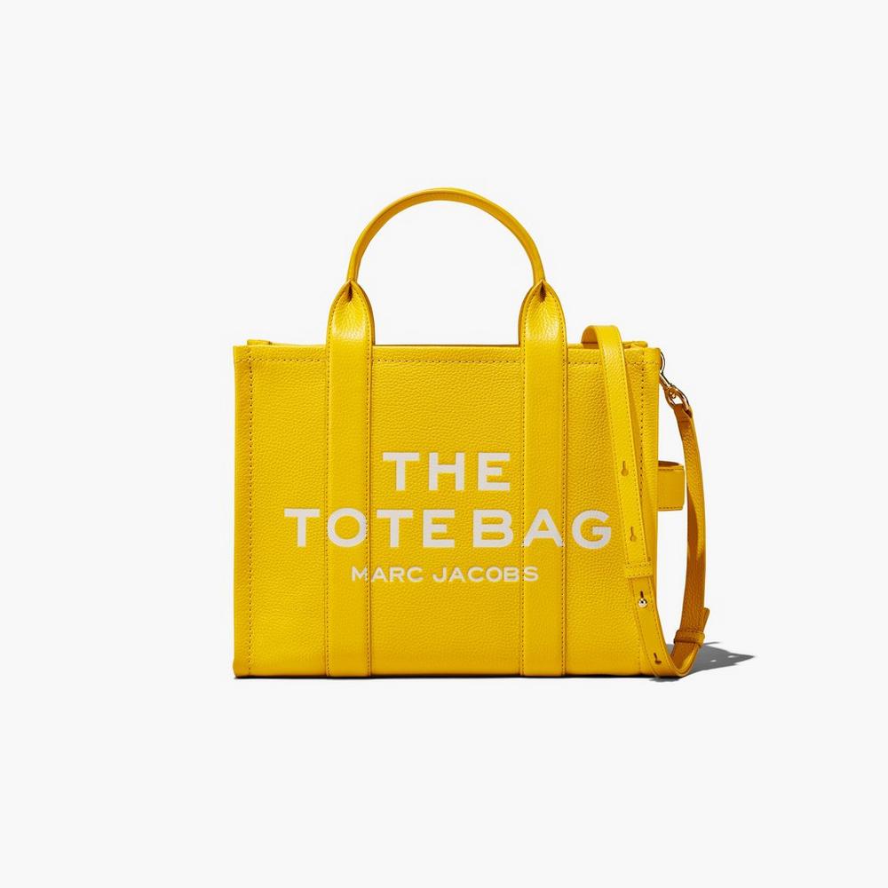 Marc Jacobs Leather Medium Women's Tote Bag Yellow Australia | TDC-162450