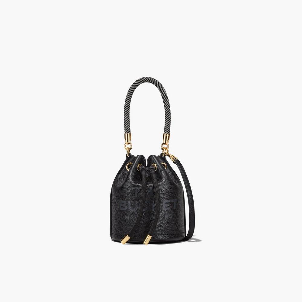 Marc Jacobs Leather Micro Women's Bucket Bag Black Australia | XCV-957823