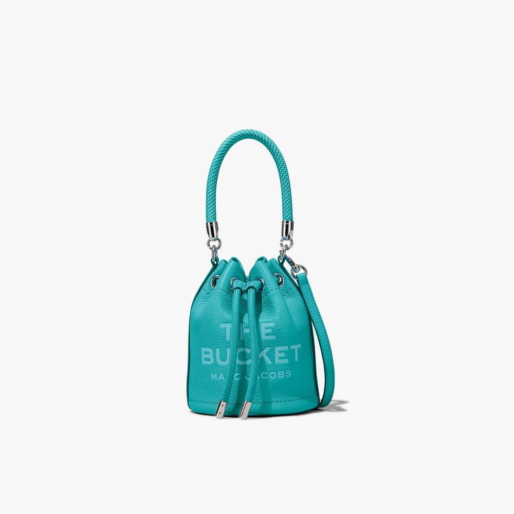 Marc Jacobs Leather Micro Women's Bucket Bag Darkturquoise Australia | YTJ-298360