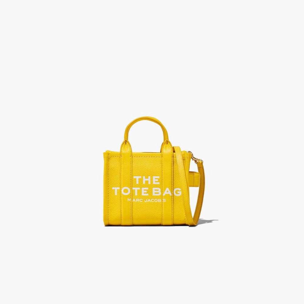 Marc Jacobs Leather Micro Women's Tote Bag Yellow Australia | SEV-810629