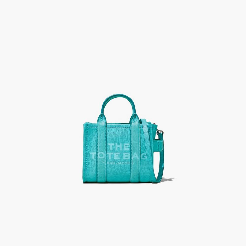 Marc Jacobs Leather Micro Women's Tote Bag Darkturquoise Australia | VIA-412678