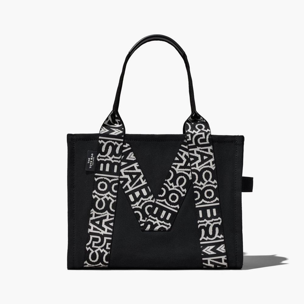 Marc Jacobs M Large Women's Tote Bag Black / White Australia | HTO-563741