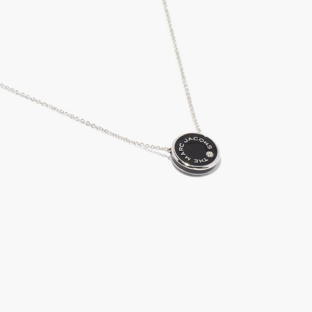 Marc Jacobs Medallion Pendant Women's Necklace Black / Silver Australia | GDU-304761