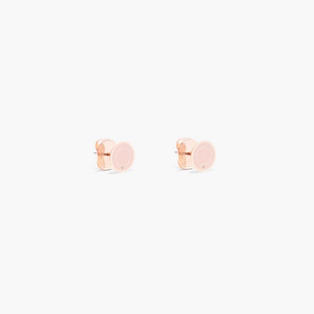 Marc Jacobs Medallion Studs Women's Earrings Sand / Rose Gold Australia | PFW-278531