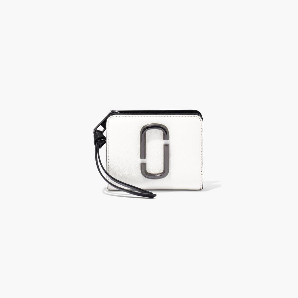 Marc Jacobs Mini Compact Wallet Women's Snapshot Black / White Australia | IVC-940578