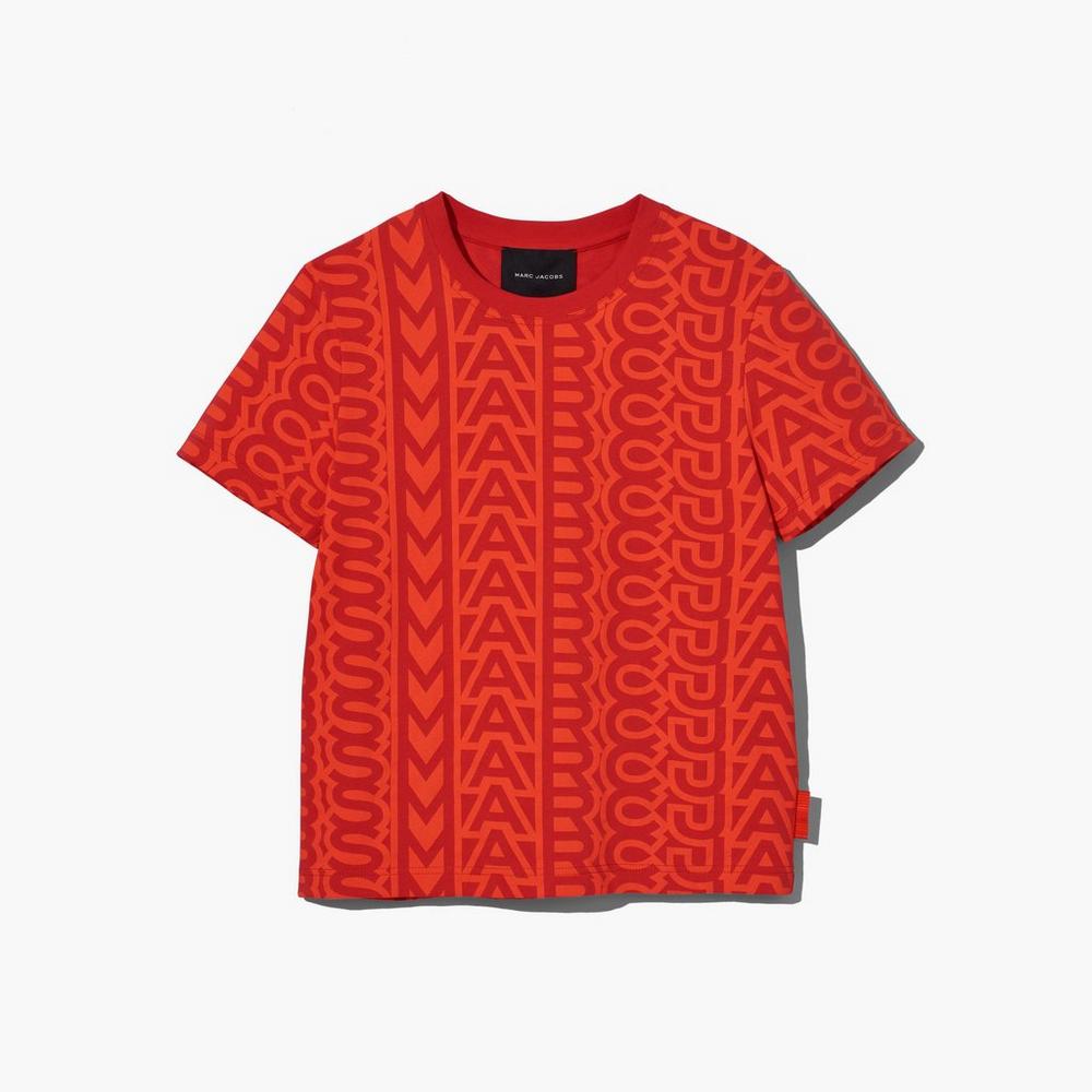 Marc Jacobs Monogram Baby Tee Women's Tee Electric Orange / True Red Australia | GLW-804693