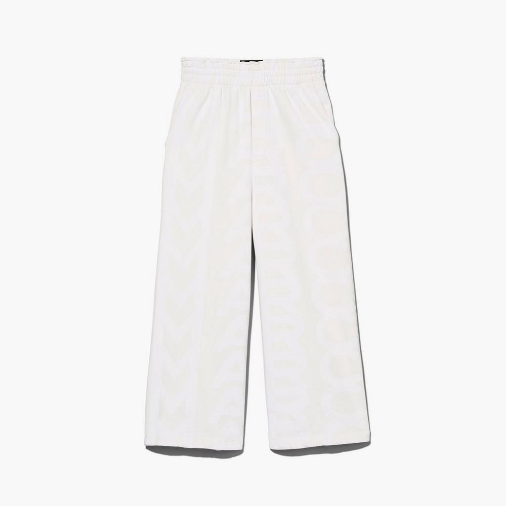 Marc Jacobs Monogram Oversized Sweatpants Women's Pant Eggshell / Optic White Australia | FEA-390274