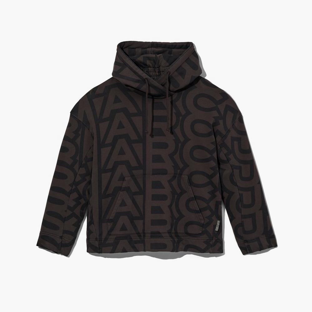 Marc Jacobs Monogram Oversized Women's Hoodie Black / Charcoal Australia | MAN-460915