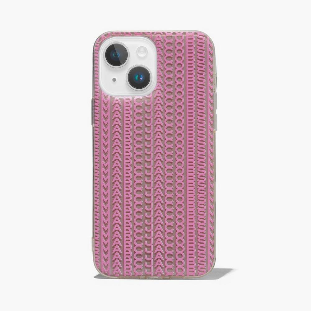 Marc Jacobs Monogram iPhone Case 14 Max Women's Tech Taupe / Pink Australia | XNZ-823194