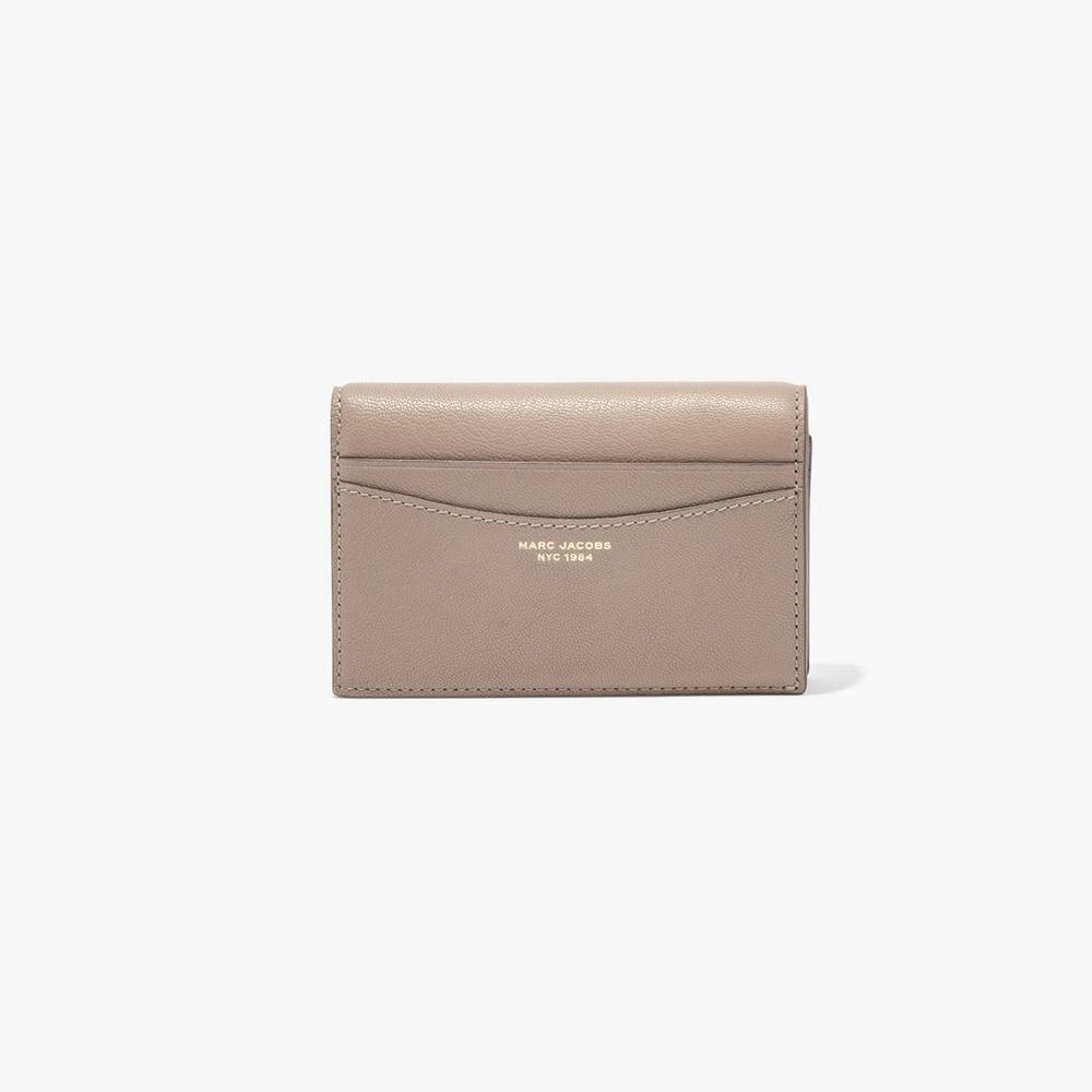 Marc Jacobs Slim 84 Bifold Women's Small Wallets Cement Brown Australia | TGS-780346