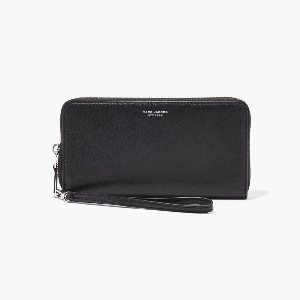 Marc Jacobs Slim 84 Continental Wristlet Women's Large Wallets Black Australia | VLC-831067