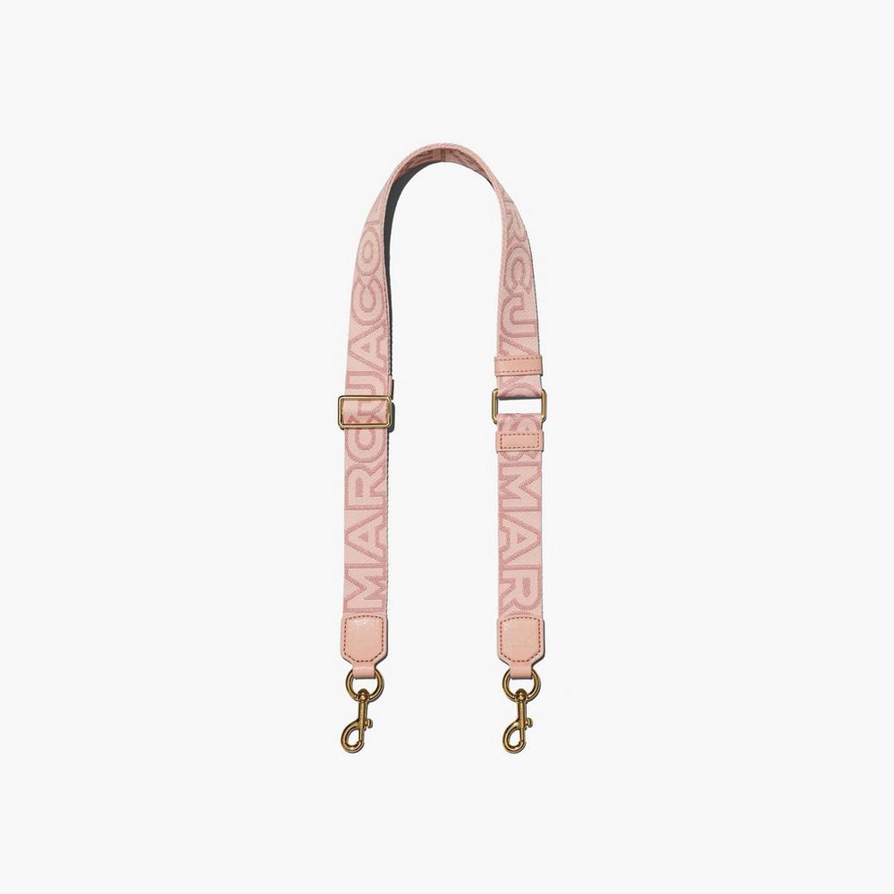 Marc Jacobs Thin Outline Logo Webbing Women's Strap Rose Multicolor Australia | DLF-401239