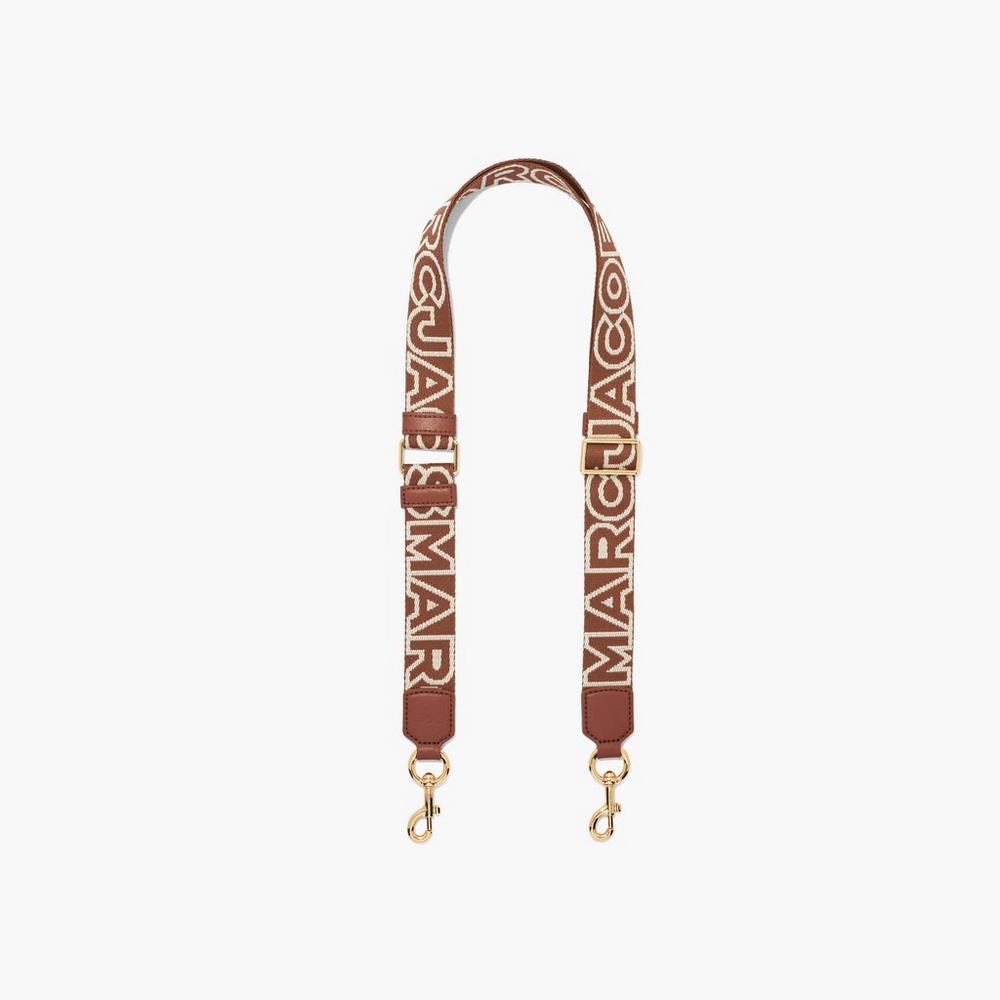 Marc Jacobs Thin Outline Logo Webbing Women's Strap Brown Multicolor Australia | OMA-265180